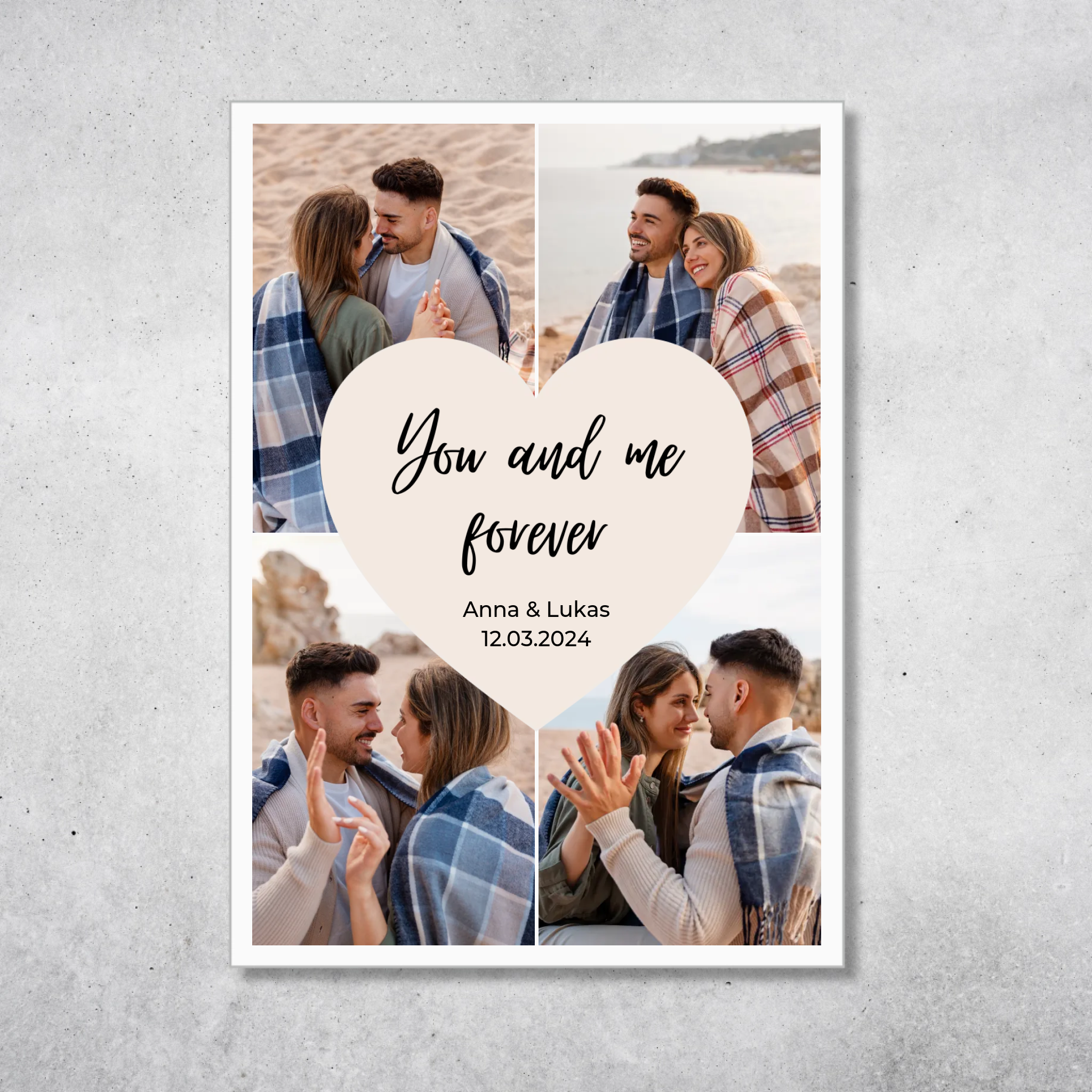 Personalisiertes Acrylbild "Herz Fotos"