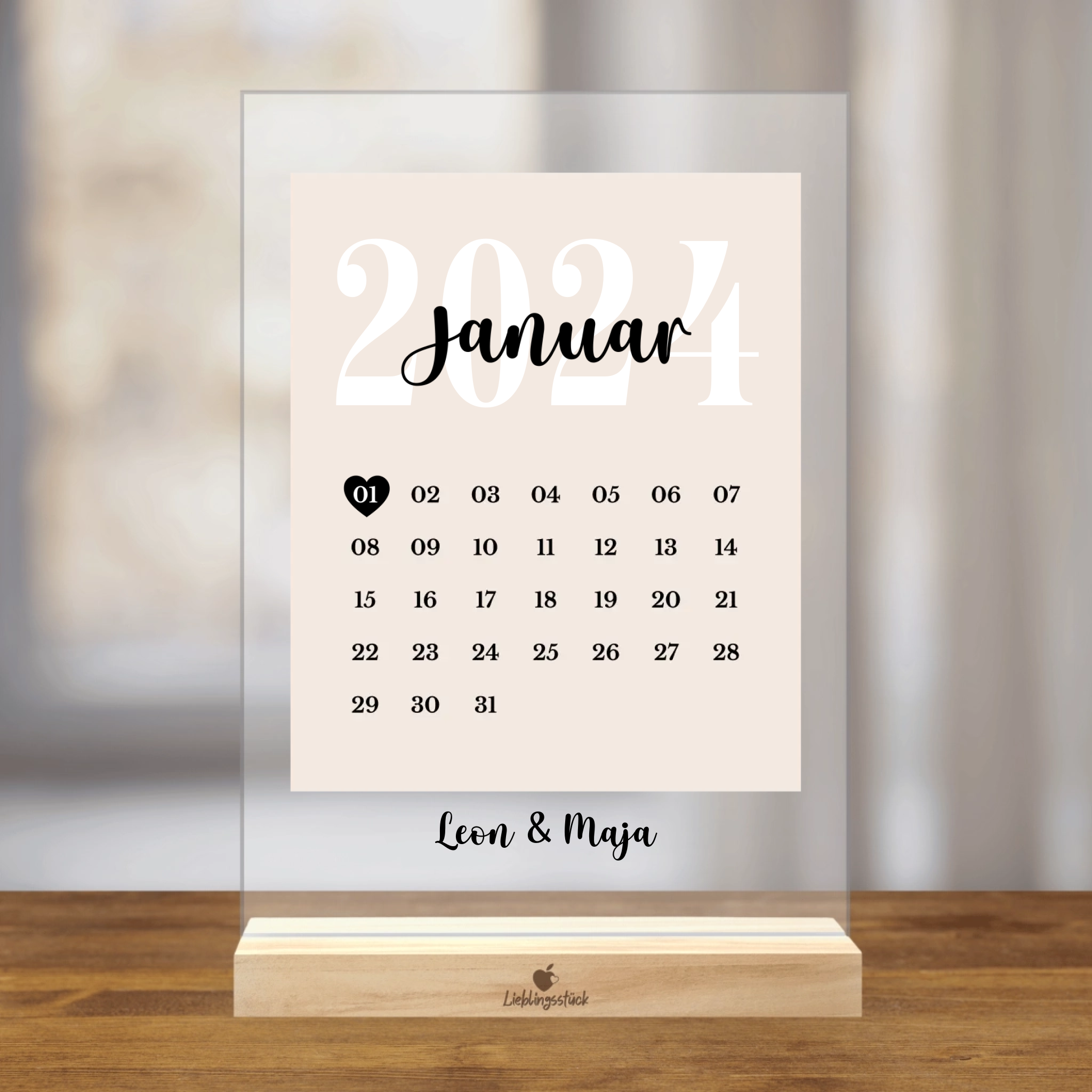 Personalisierter Acrylaufsteller "Unser Tag"