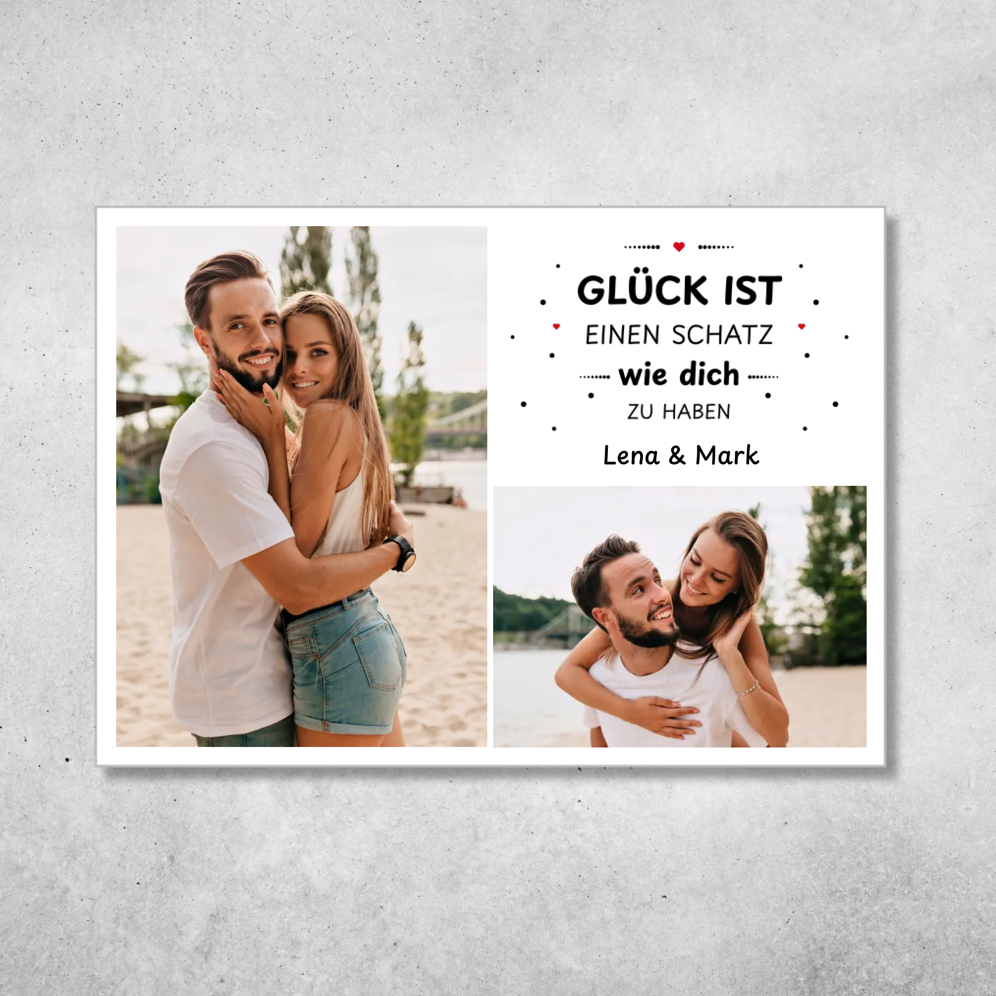 Personalisiertes Acrylbild "Glück ist"