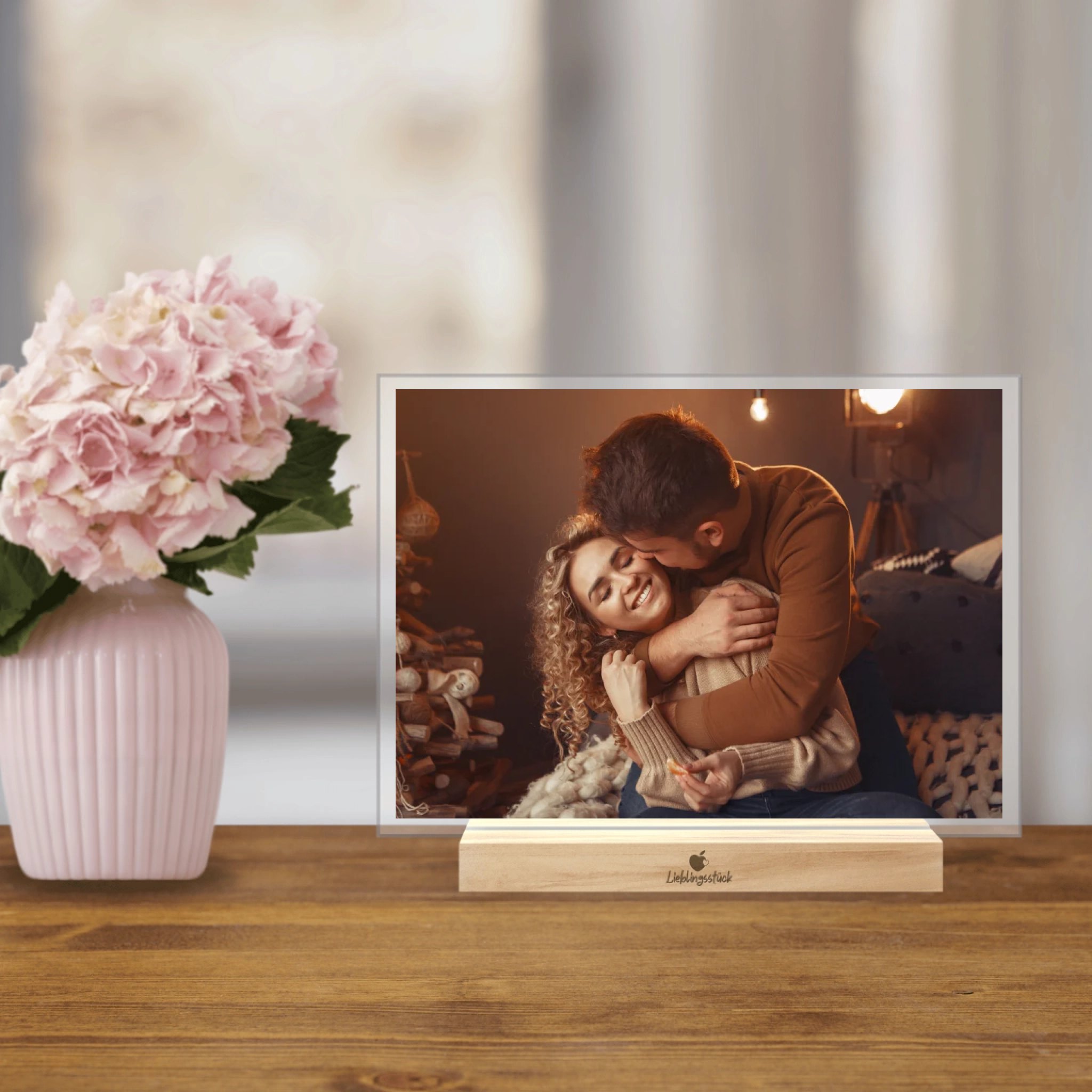 Personalisierter Acrylaufsteller "Randloses Foto"