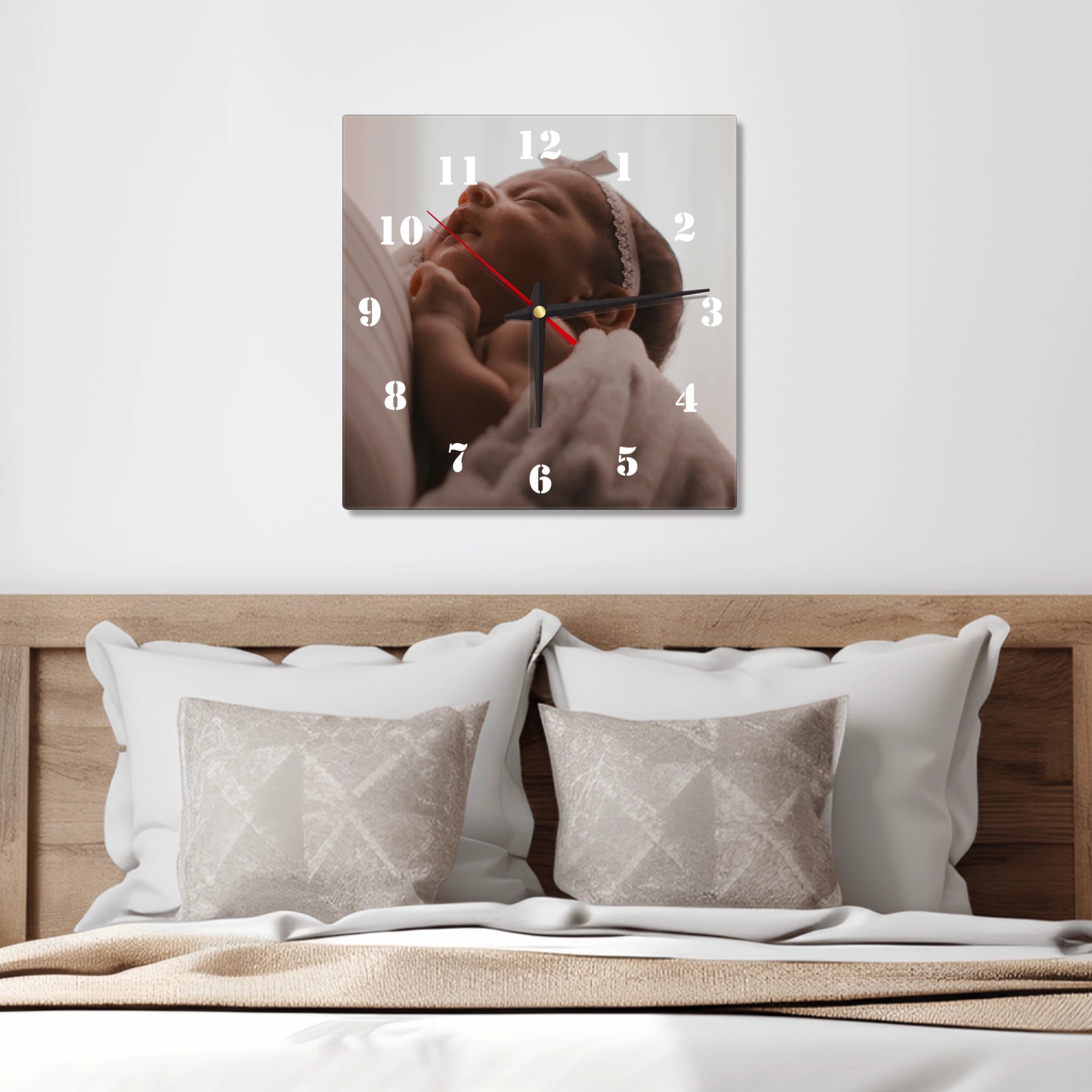 Personalisierte Acryluhr "Baby" – Quadrat