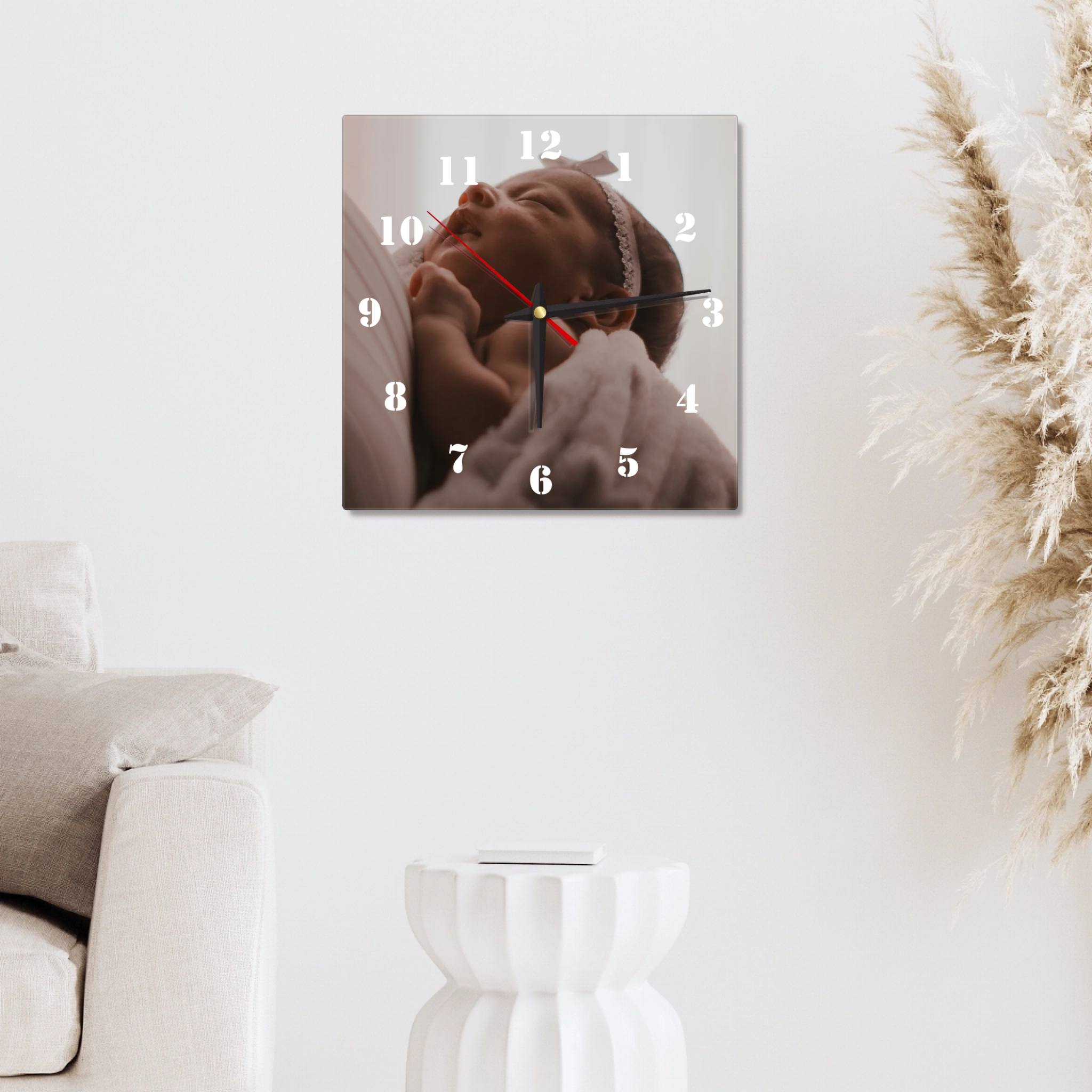 Personalisierte Acryluhr "Baby" – Quadrat