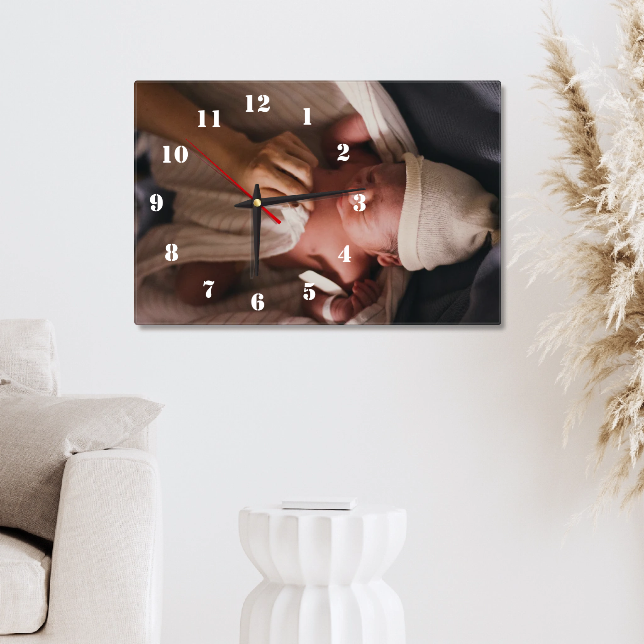 Personalisierte Acryluhr "Baby" – Querformat