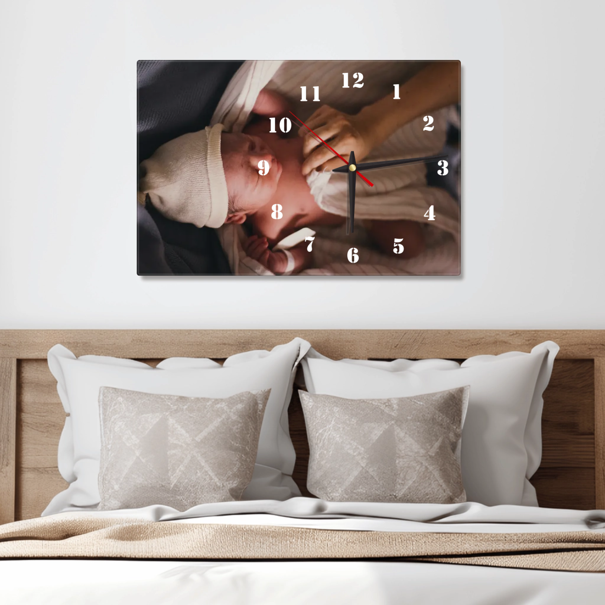 Personalisierte Acryluhr "Baby" – Querformat