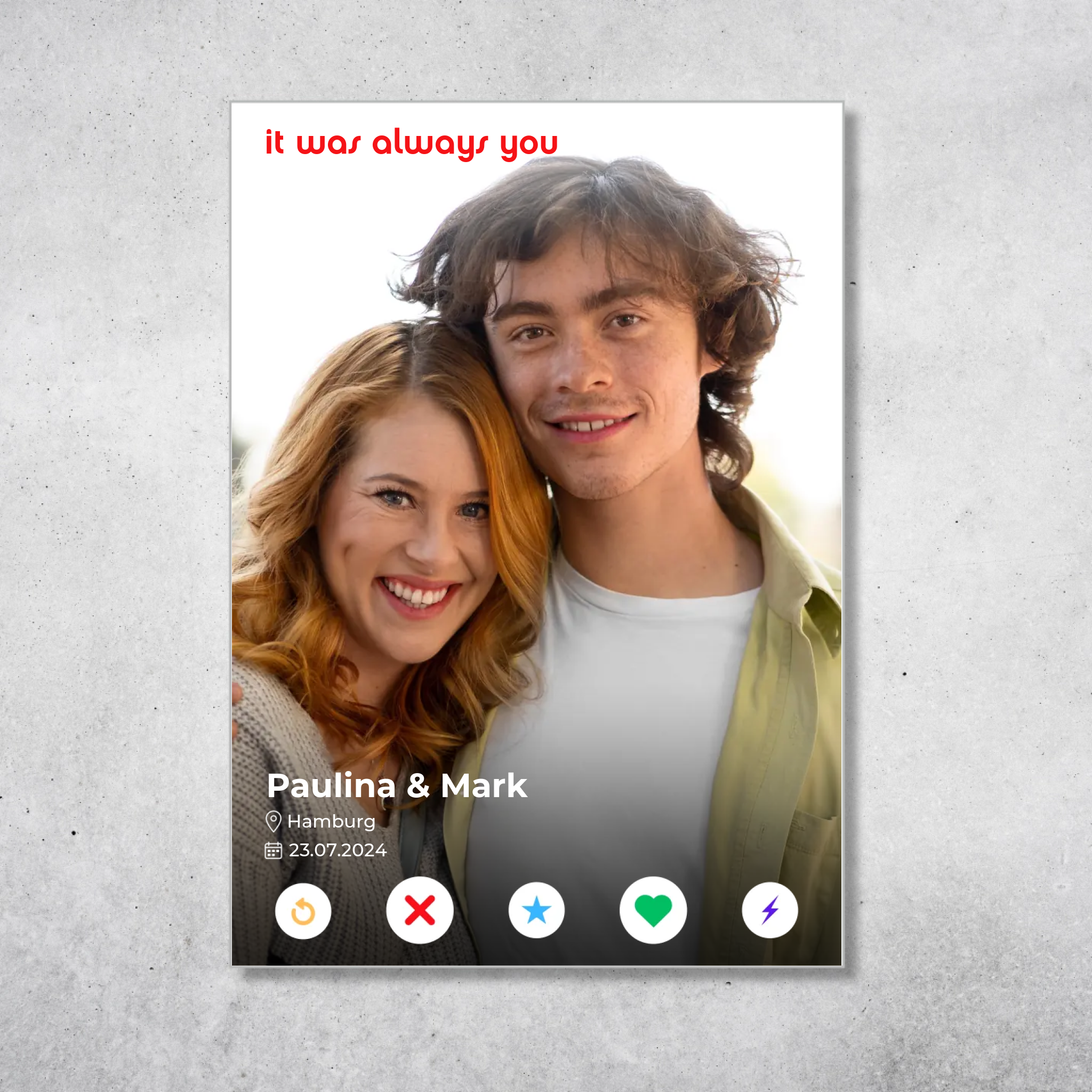 Personalisiertes Acrylbild "Dating App"