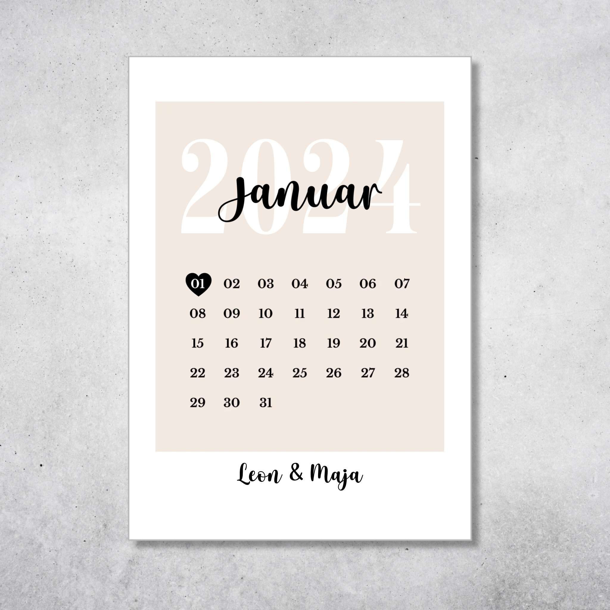 Personalisiertes Acrylbild "Unser Tag"