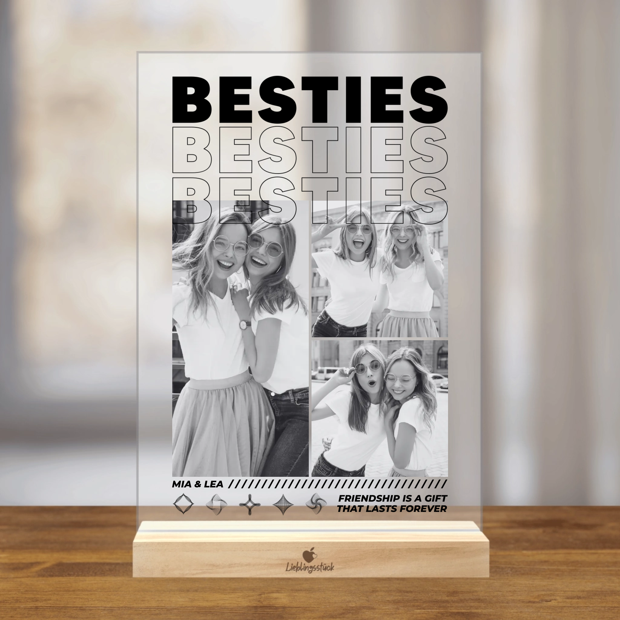 Personalisierter Acrylaufsteller "BESTIES"