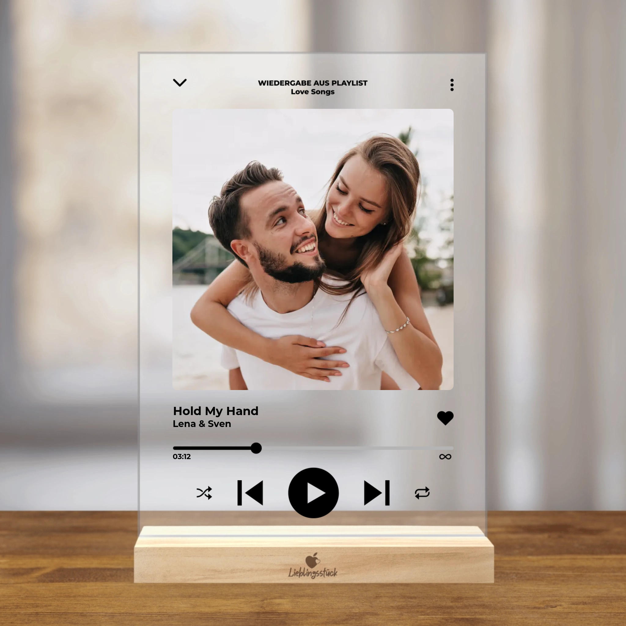 Personalisierter Acrylaufsteller "Lieblingslied"