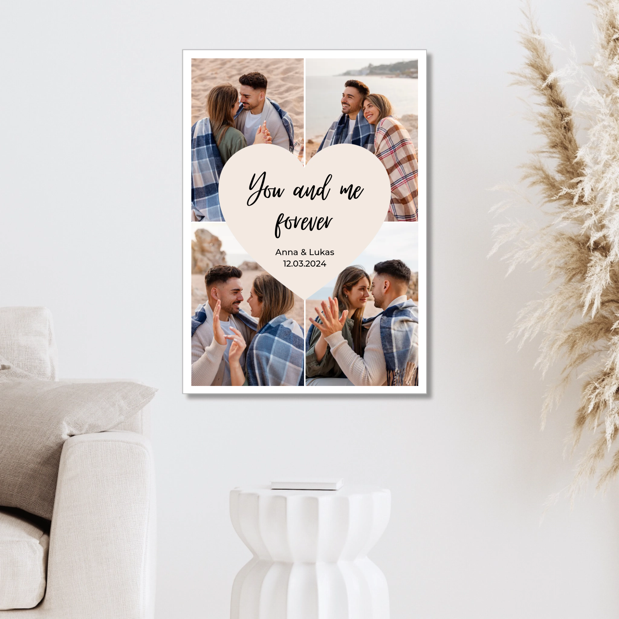 Personalisiertes Acrylbild "Herz Fotos"