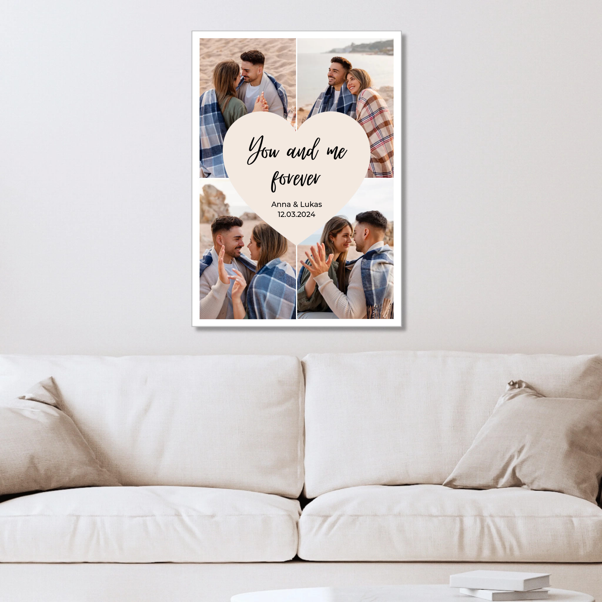 Personalisiertes Acrylbild "Herz Fotos"