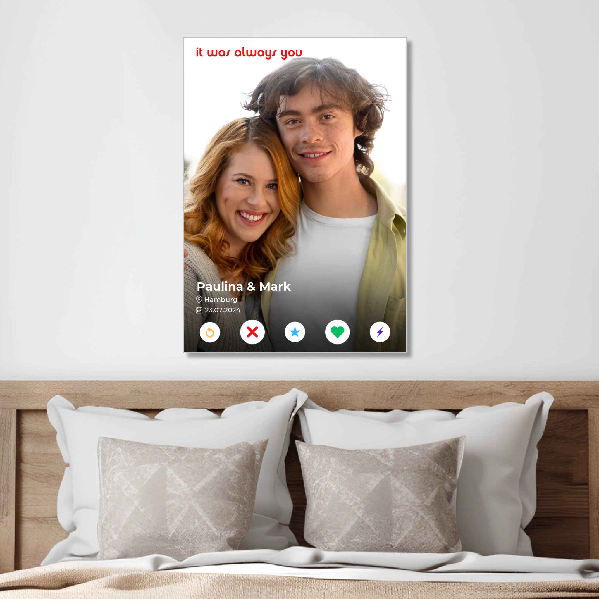 Personalisiertes Acrylbild "Dating App"