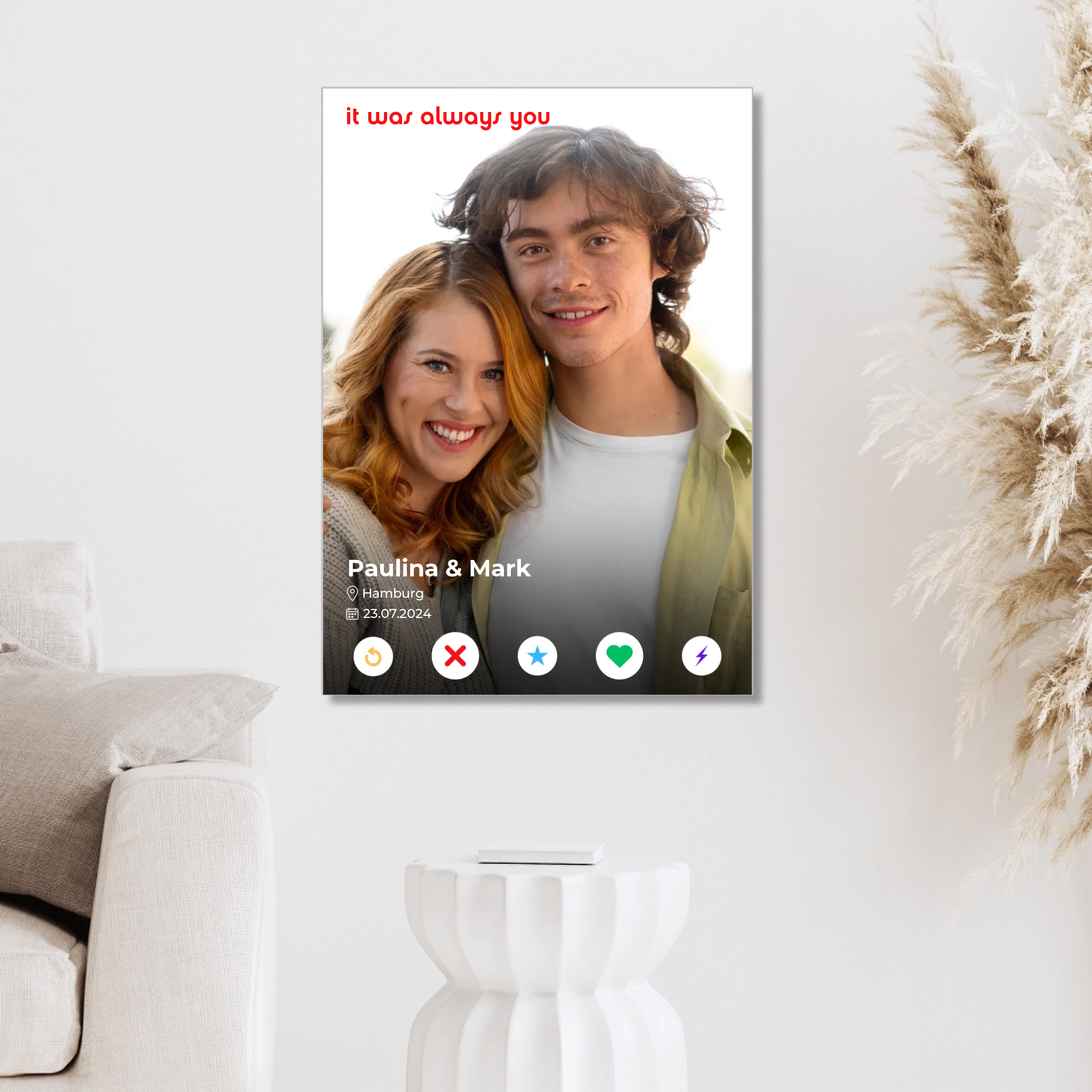 Personalisiertes Acrylbild "Dating App"