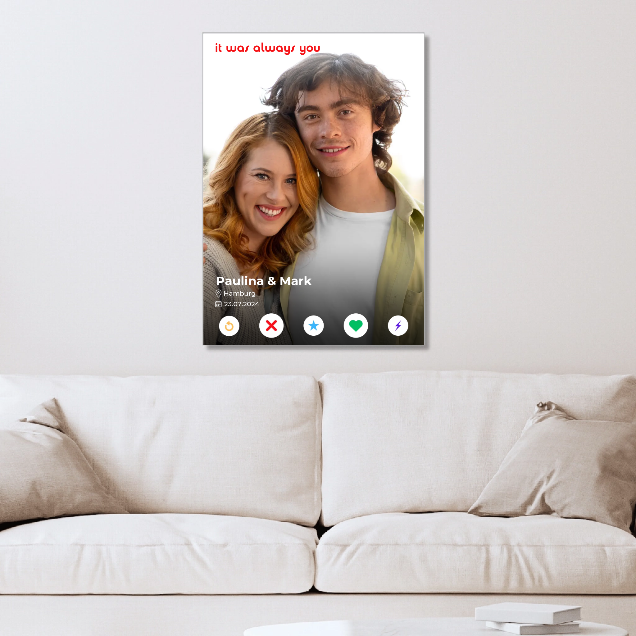 Personalisiertes Acrylbild "Dating App"