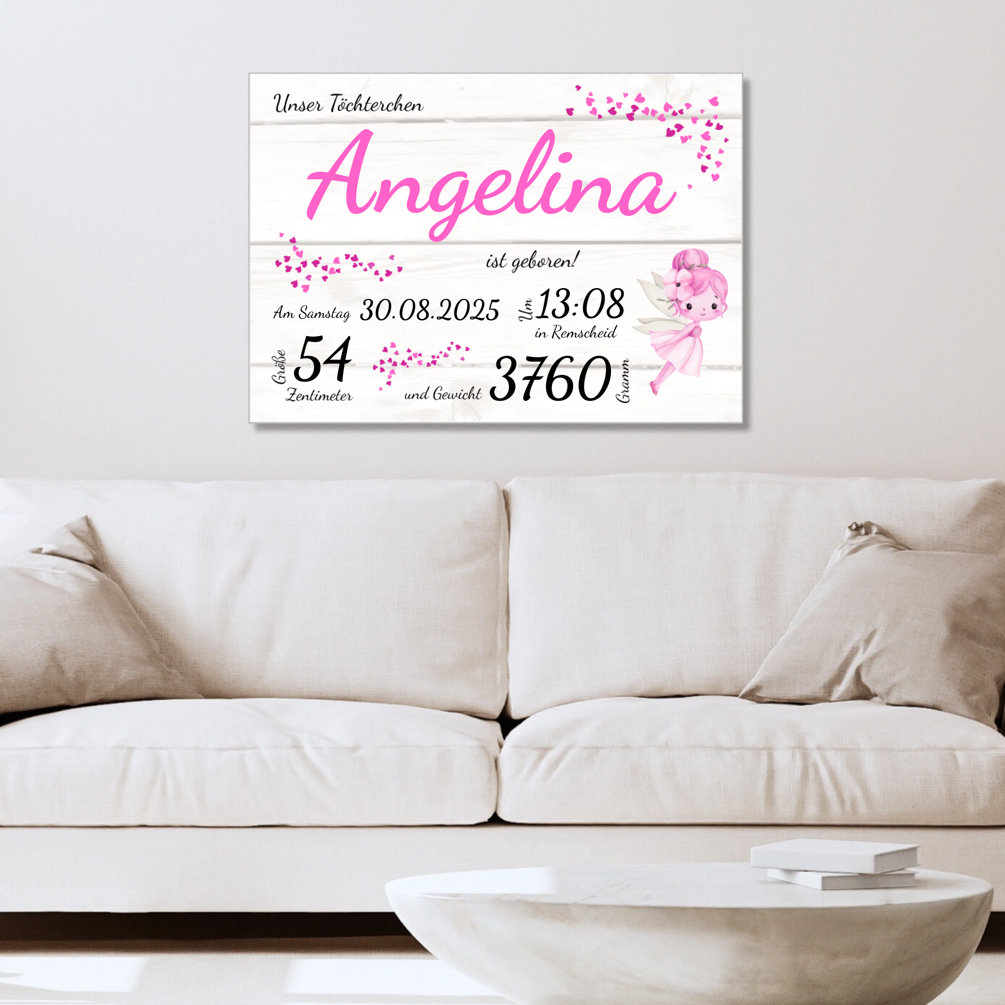 Personalisiertes Acrylbild "Unser Töchterchen"