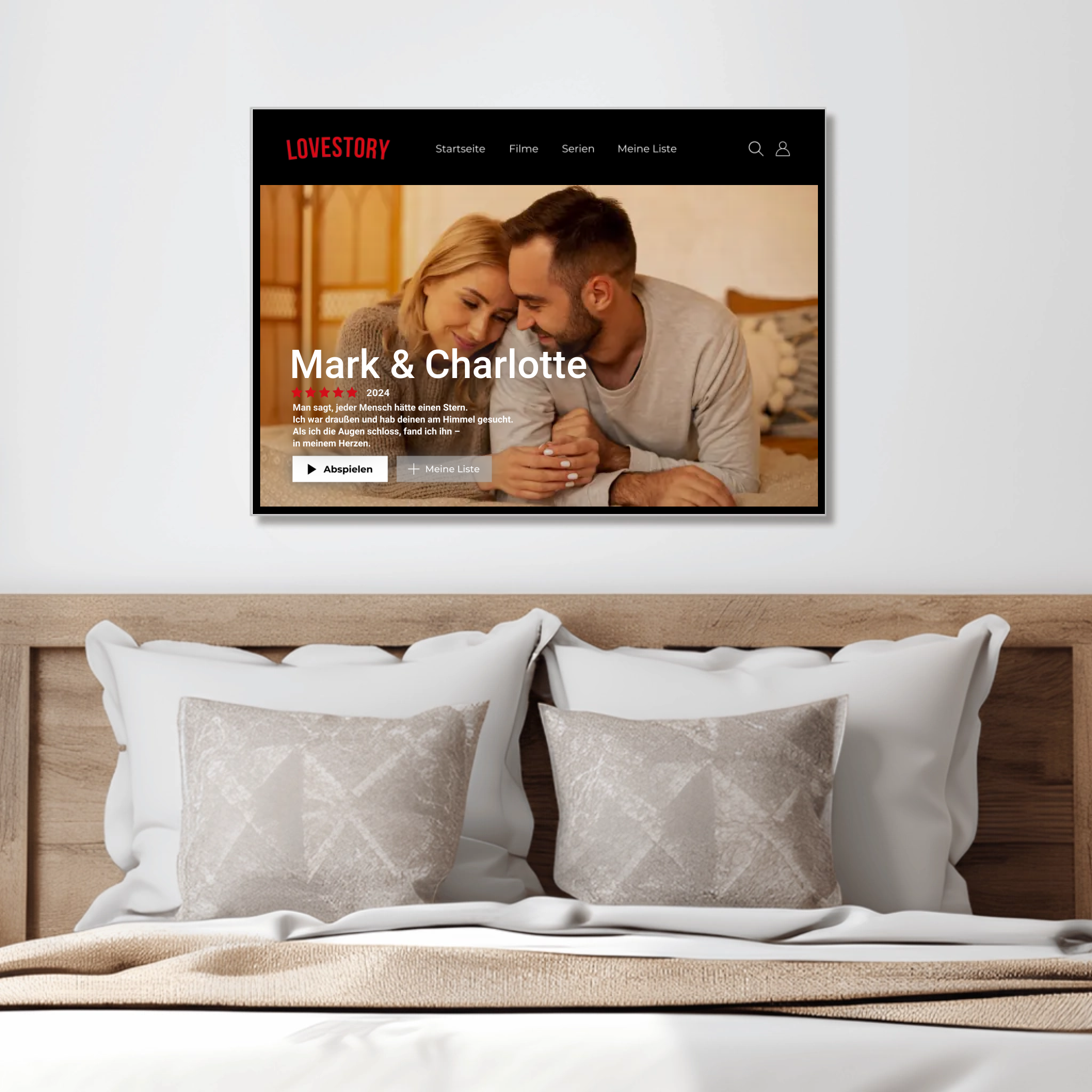 Personalisiertes Acrylbild "Netflix Lovestory"