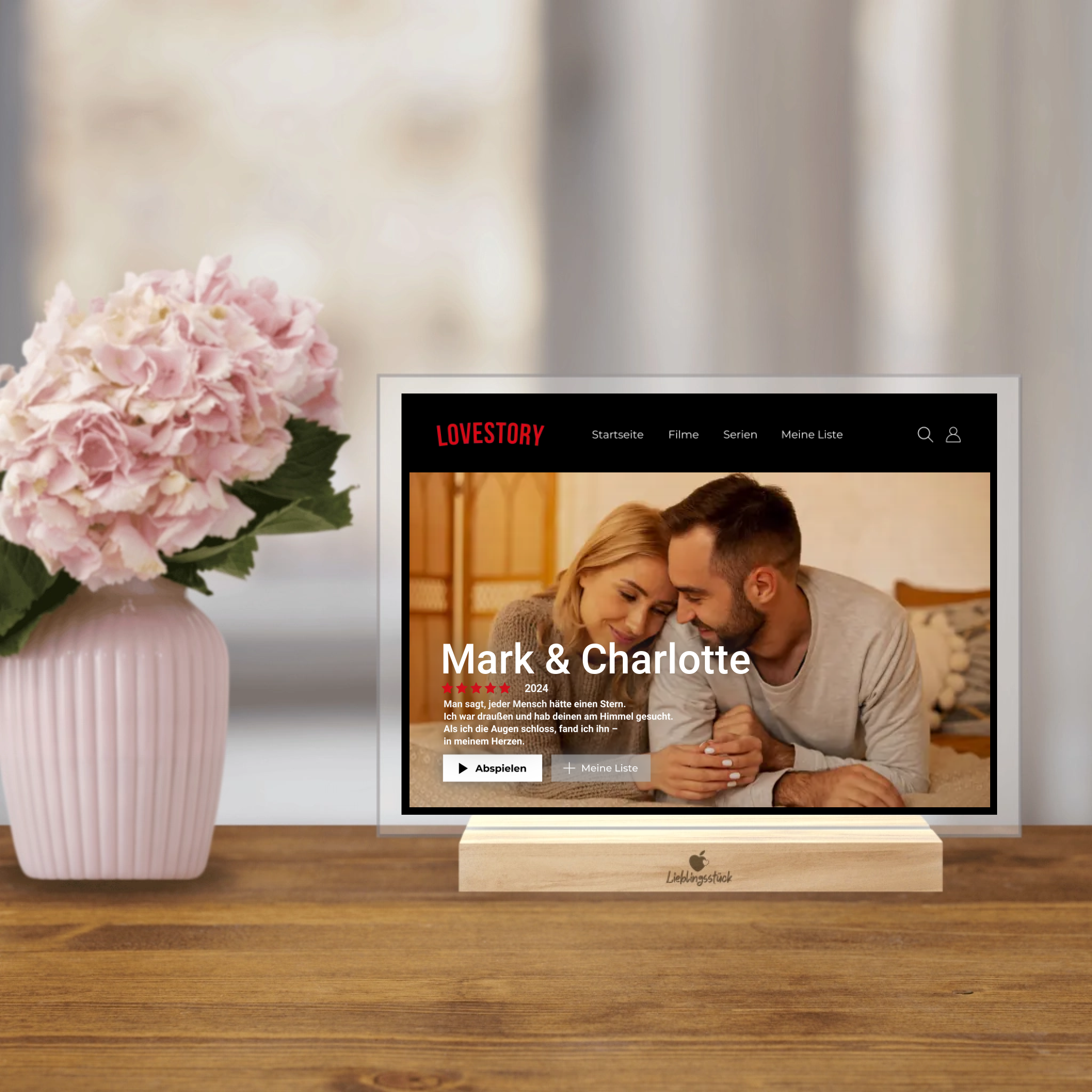 Personalisierter Acrylaufsteller "Netflix Lovestory"