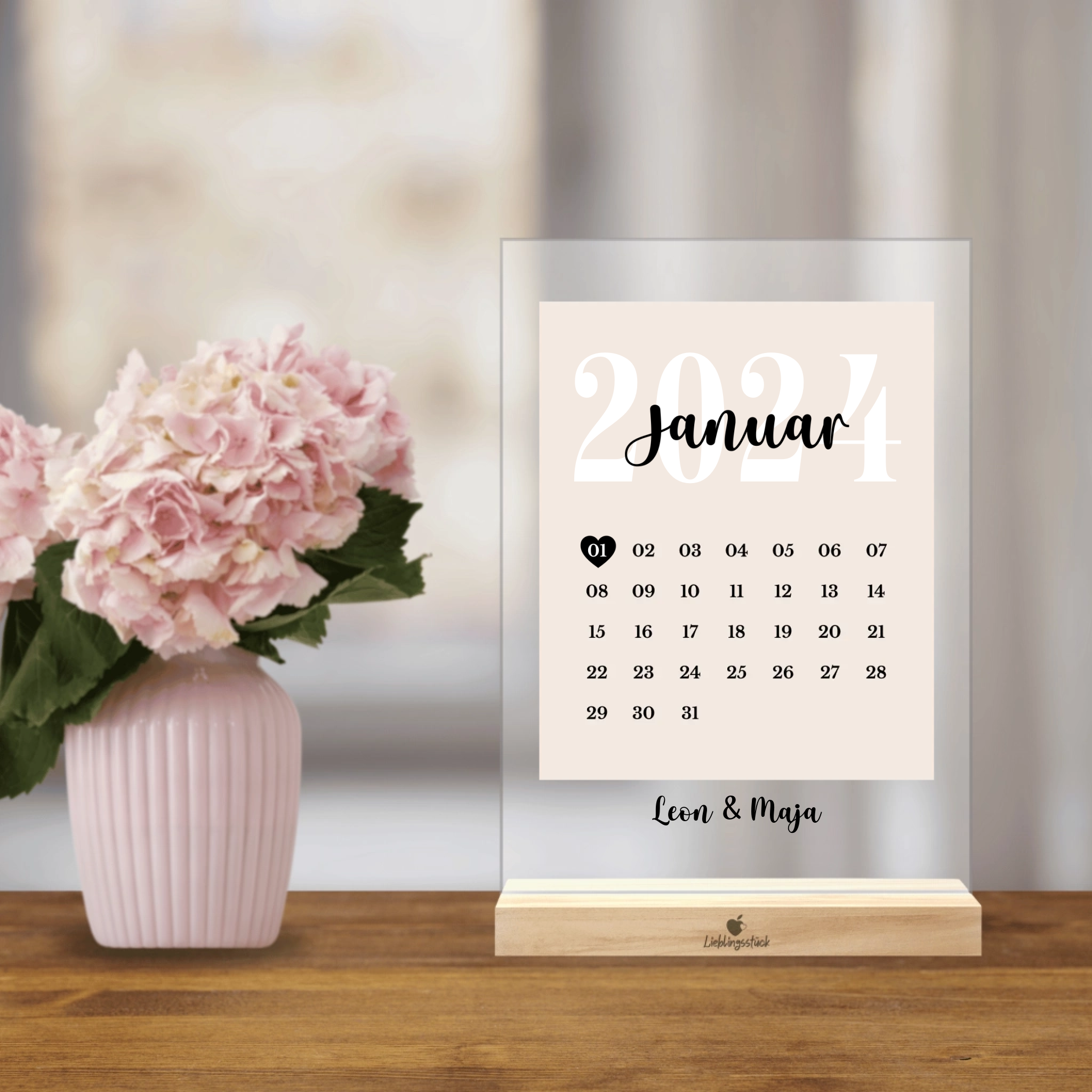 Personalisierter Acrylaufsteller "Unser Tag"