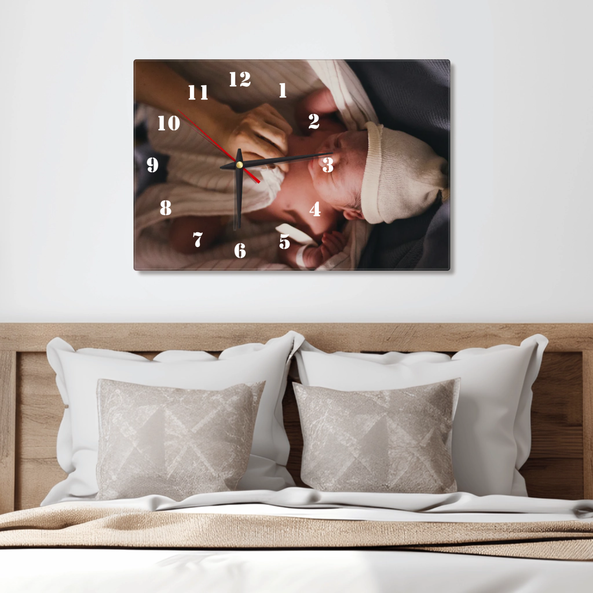 Personalisierte Acryluhr "Baby" – Querformat