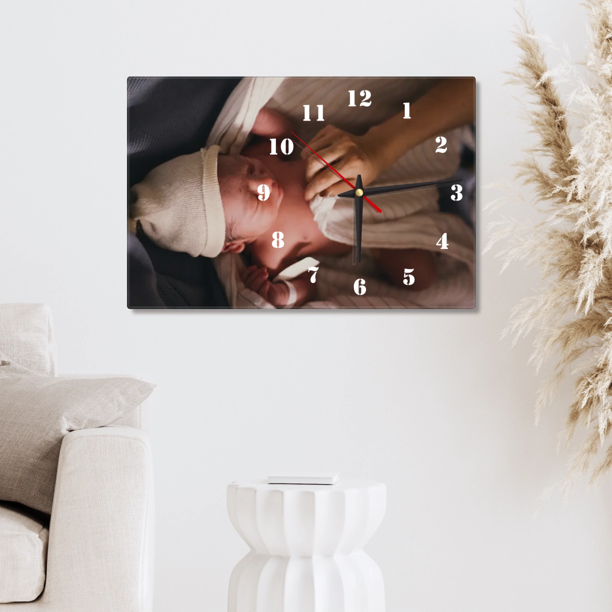 Personalisierte Acryluhr "Baby" – Querformat